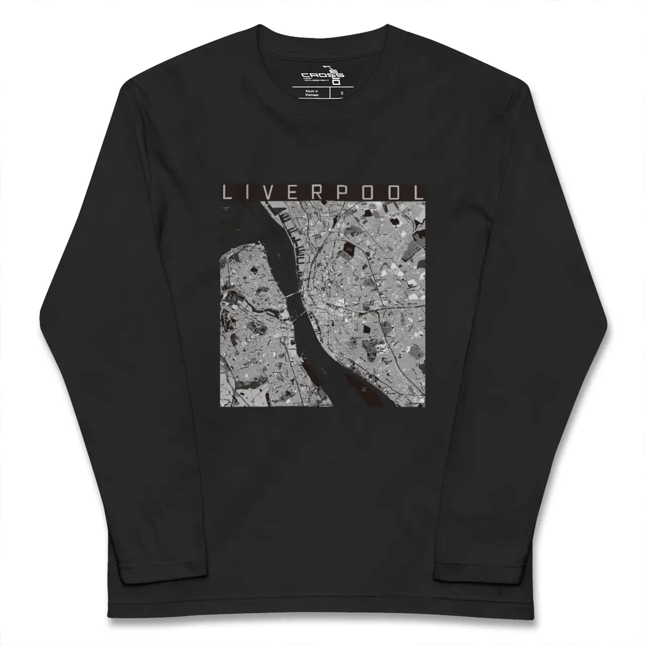 【リヴァプール（イギリス）】地図柄ロングスリーブTシャツ