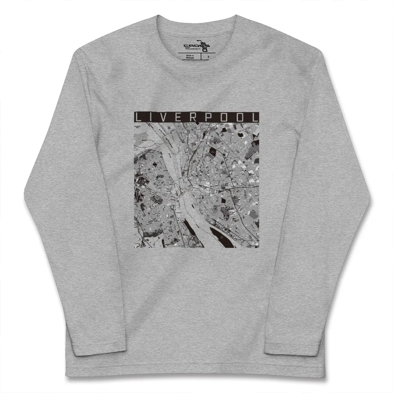 【リヴァプール（イギリス）】地図柄ロングスリーブTシャツ