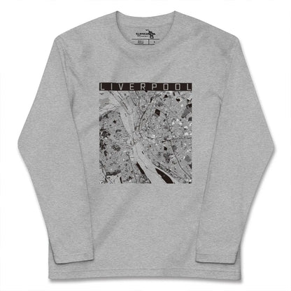 【リヴァプール（イギリス）】地図柄ロングスリーブTシャツ
