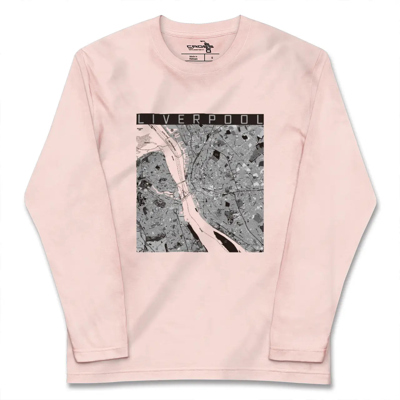 【リヴァプール（イギリス）】地図柄ロングスリーブTシャツ
