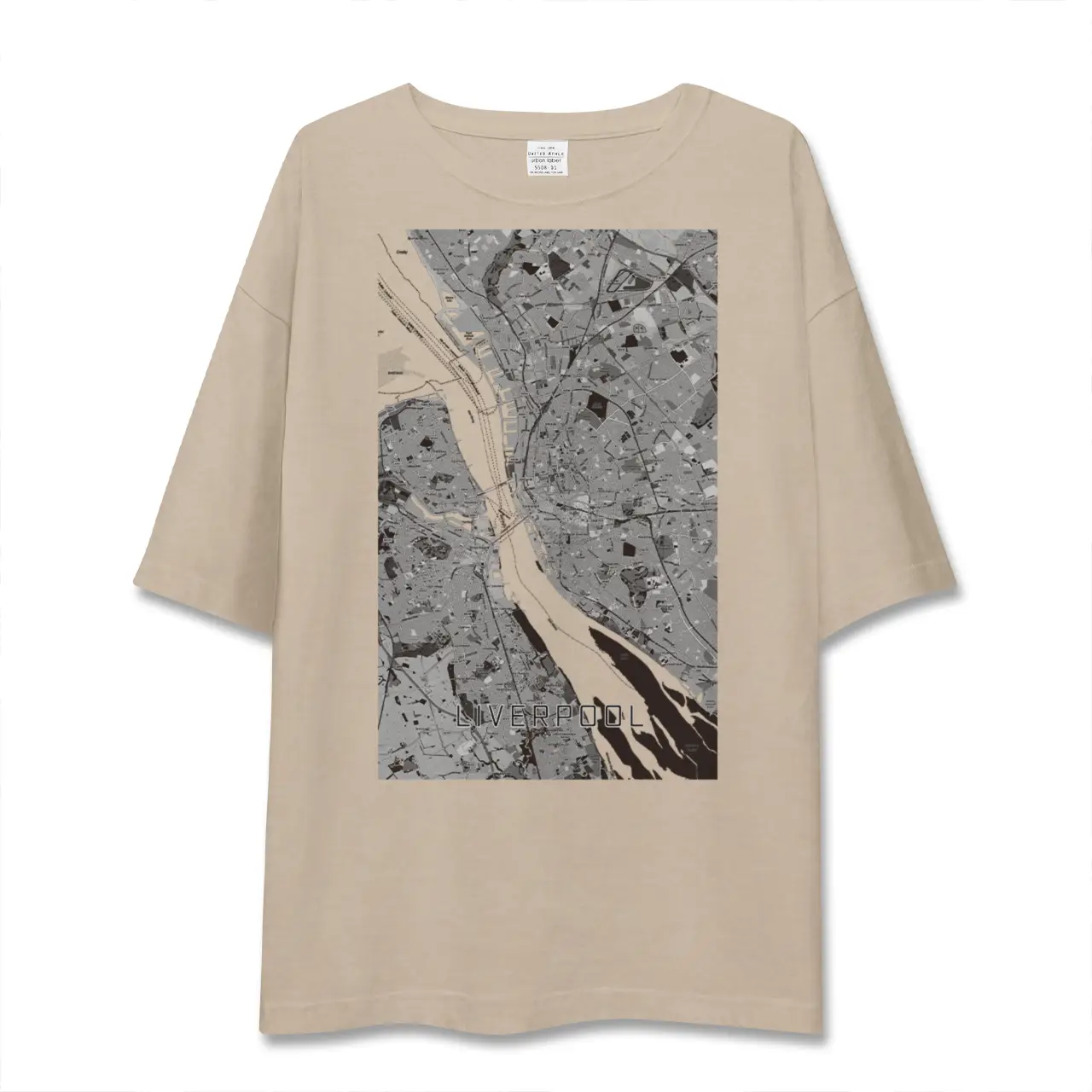 【リヴァプール（イギリス）】地図柄ビッグシルエットTシャツ
