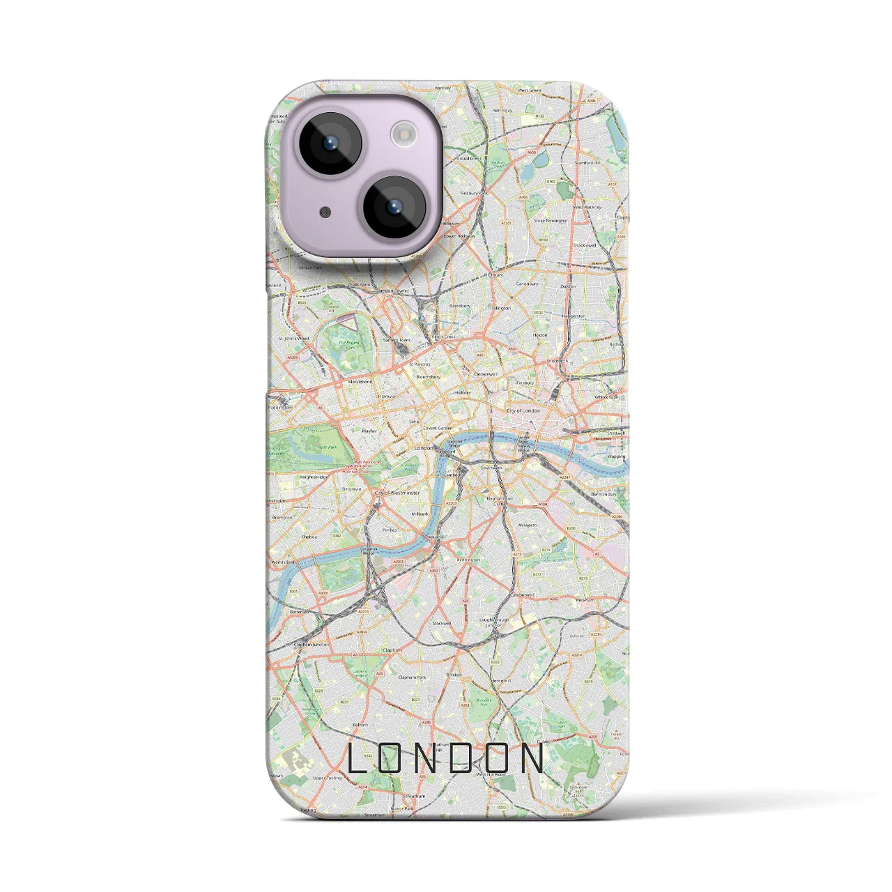 【ロンドン（イギリス）】地図柄iPhoneケース（バックカバータイプ）