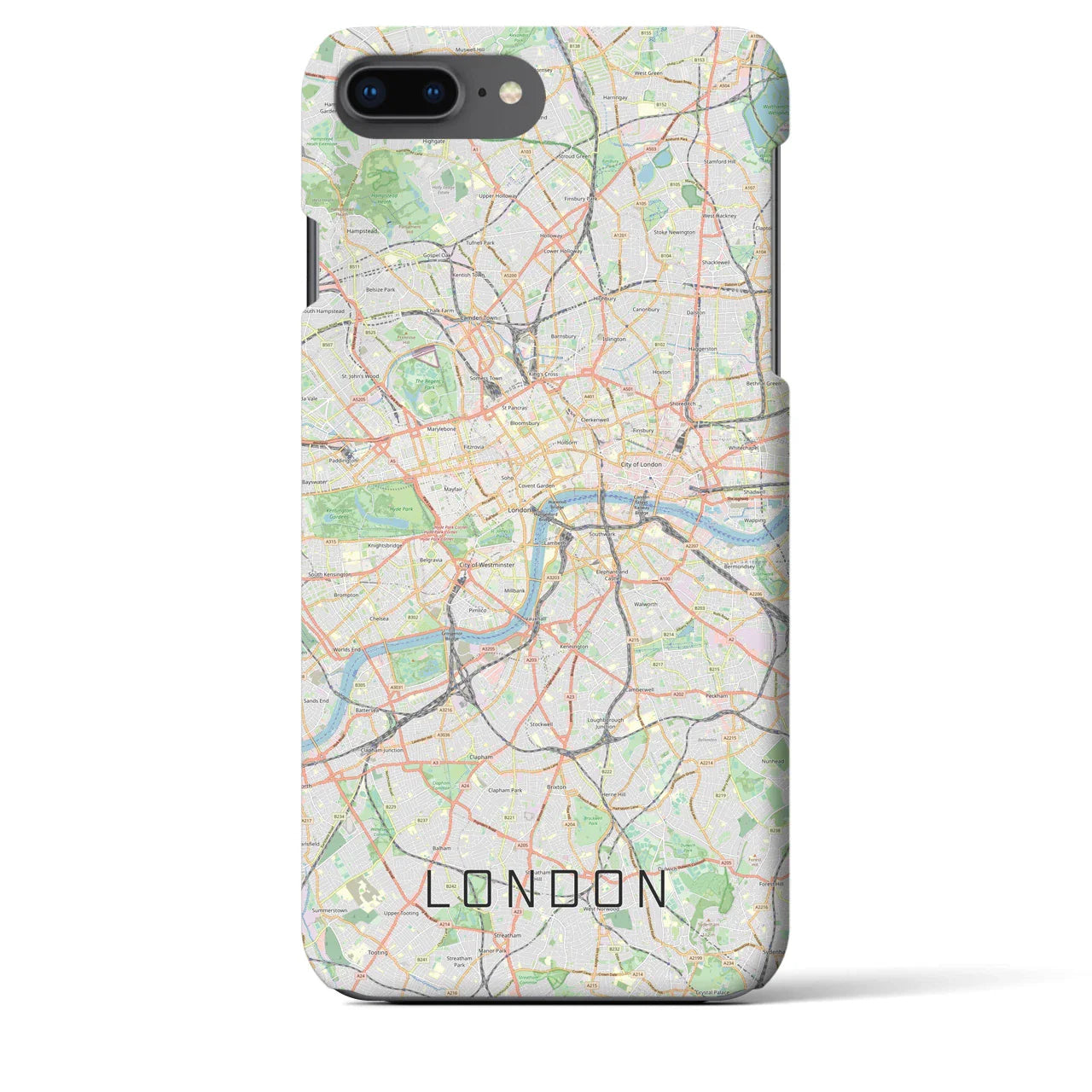 【ロンドン（イギリス）】地図柄iPhoneケース（バックカバータイプ）