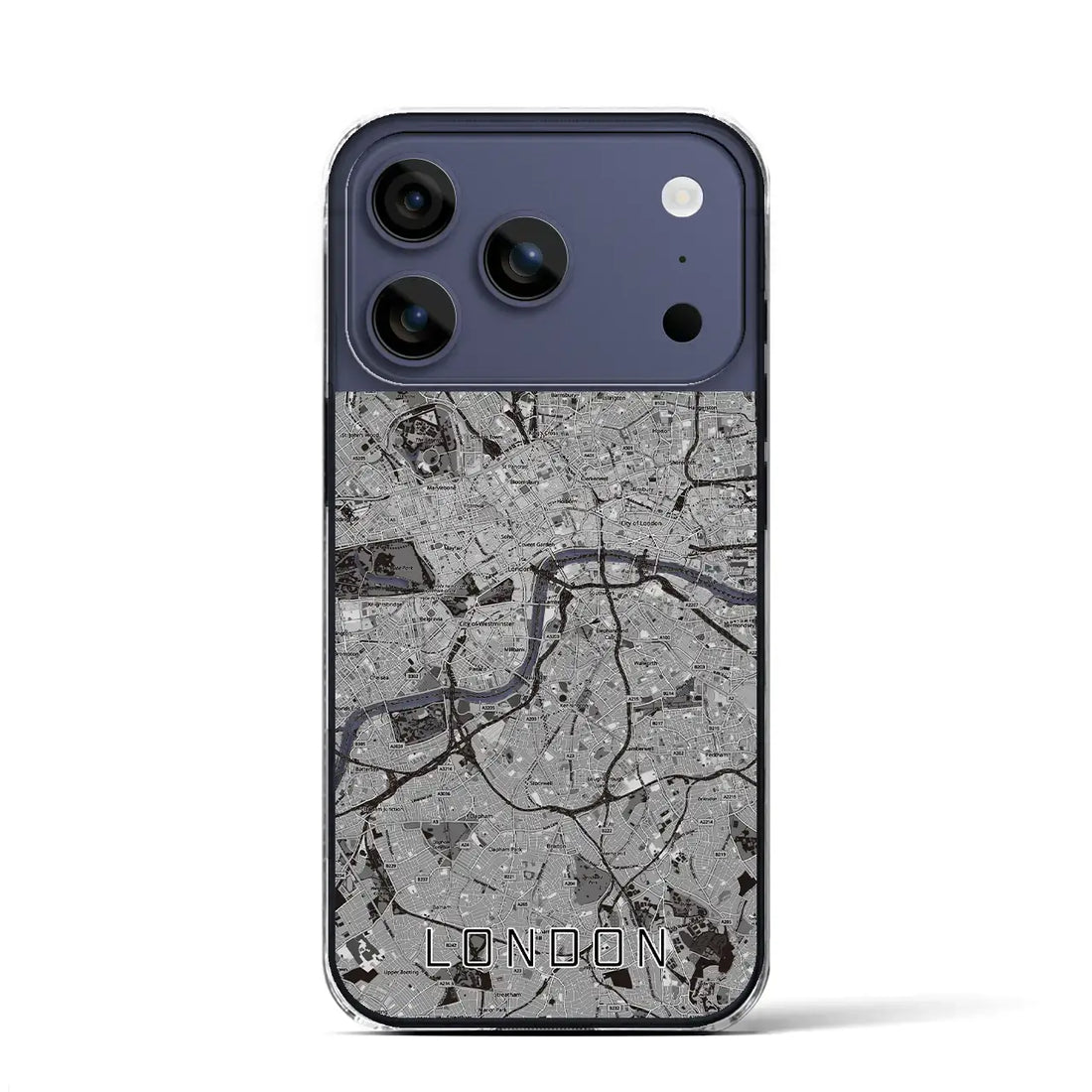【ロンドン（イギリス）】地図柄iPhoneケース（クリアタイプ）