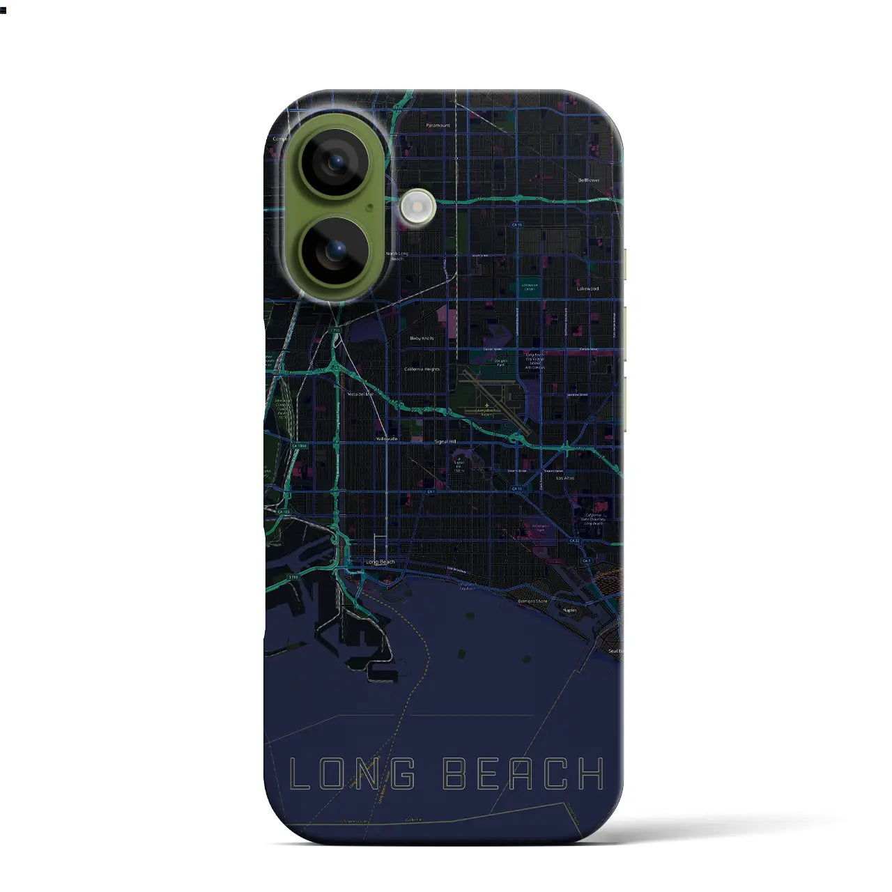 【ロングビーチ（アメリカ）】地図柄iPhoneケース（バックカバータイプ）