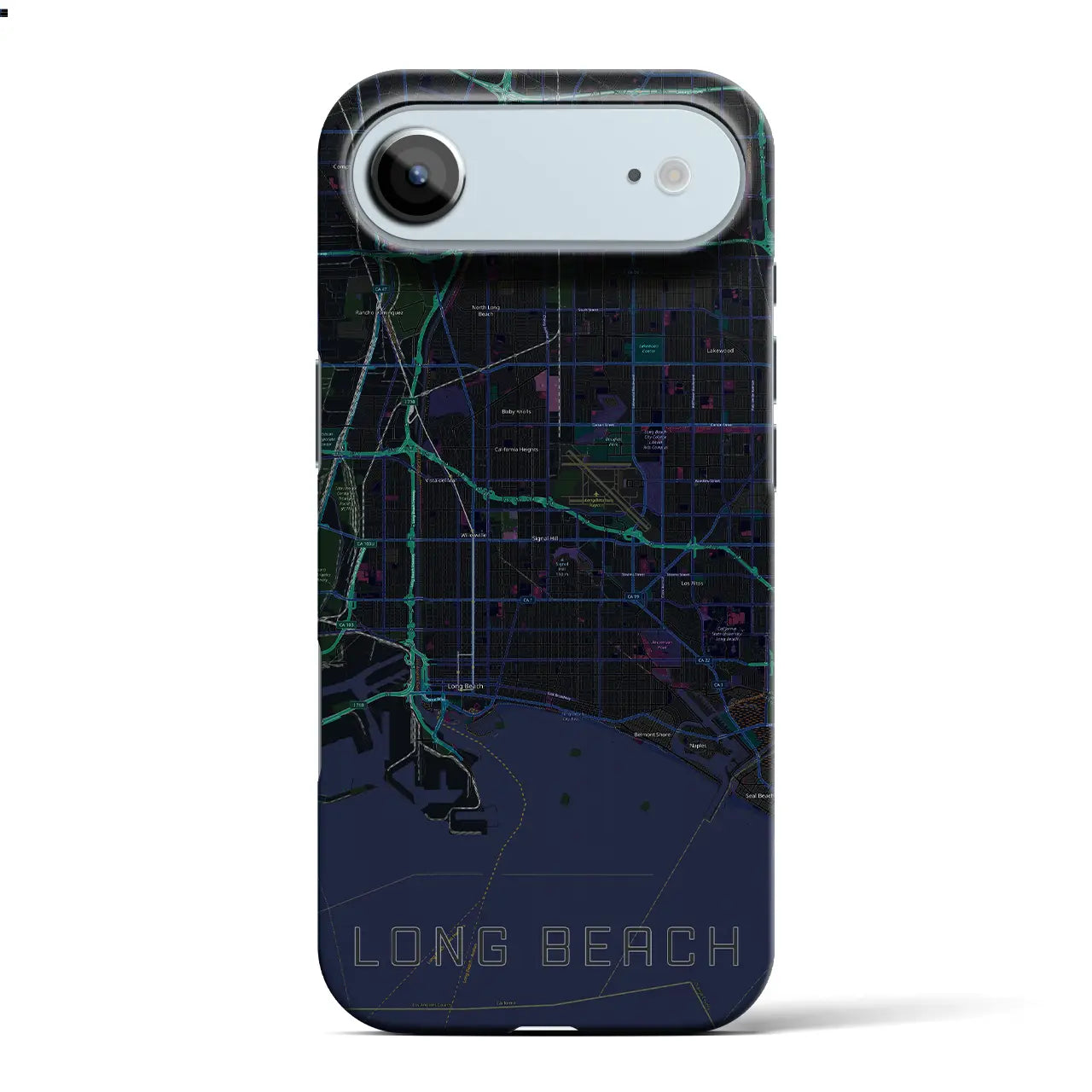 【ロングビーチ（アメリカ）】地図柄iPhoneケース（バックカバータイプ）
