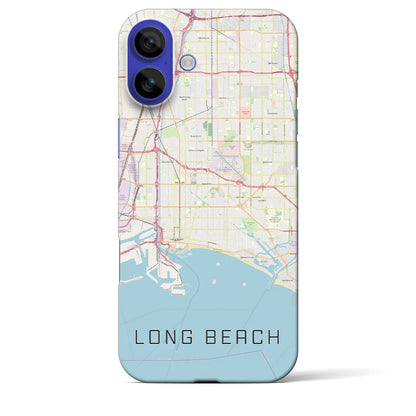 【ロングビーチ（アメリカ）】地図柄iPhoneケース（バックカバータイプ）ナチュラル・iPhone 16 Pro Max 用