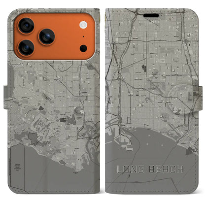 【ロングビーチ（アメリカ）】地図柄iPhoneケース（手帳タイプ）