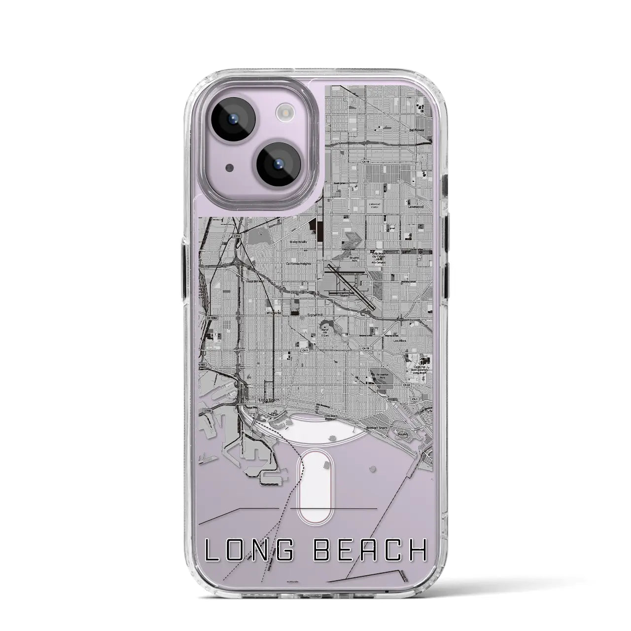 【ロングビーチ（アメリカ）】地図柄iPhoneケース（MagSafeタイプ）