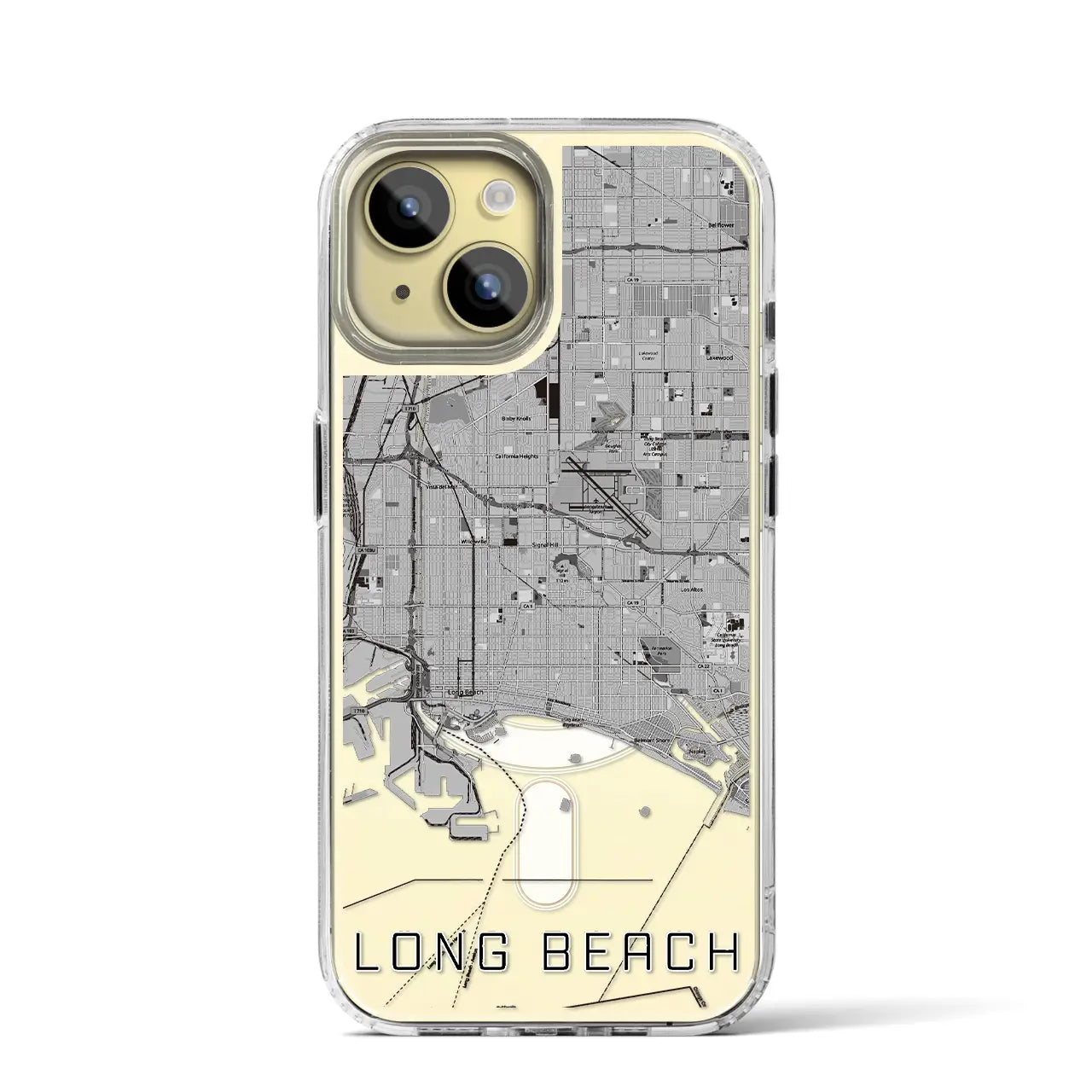 【ロングビーチ（アメリカ）】地図柄iPhoneケース（MagSafeタイプ）