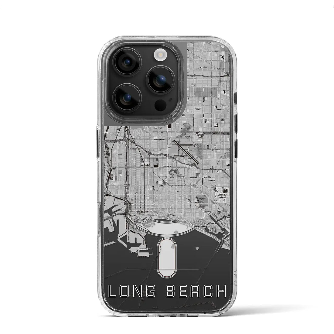 【ロングビーチ（アメリカ）】地図柄iPhoneケース（MagSafeタイプ）