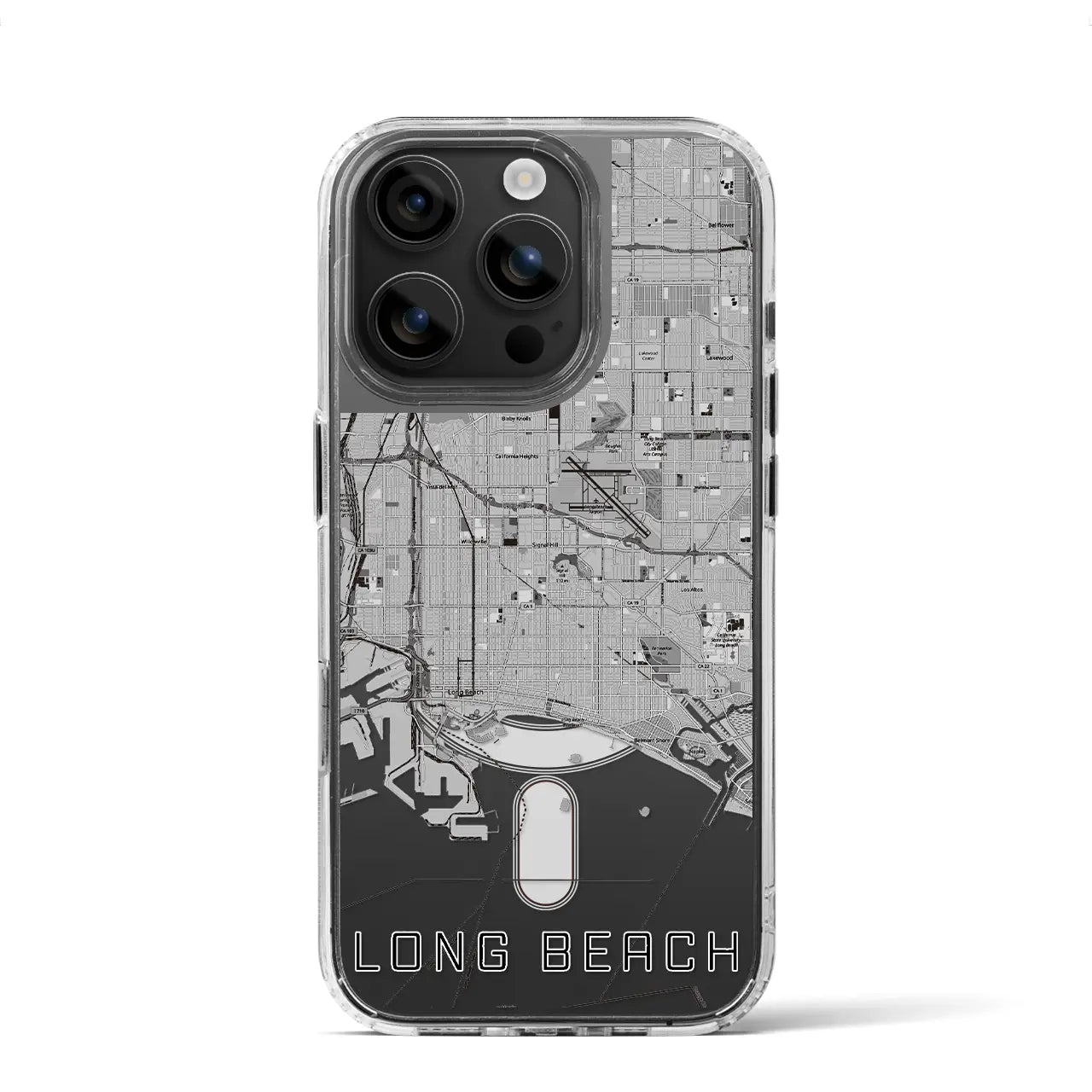 【ロングビーチ（アメリカ）】地図柄iPhoneケース（MagSafeタイプ）