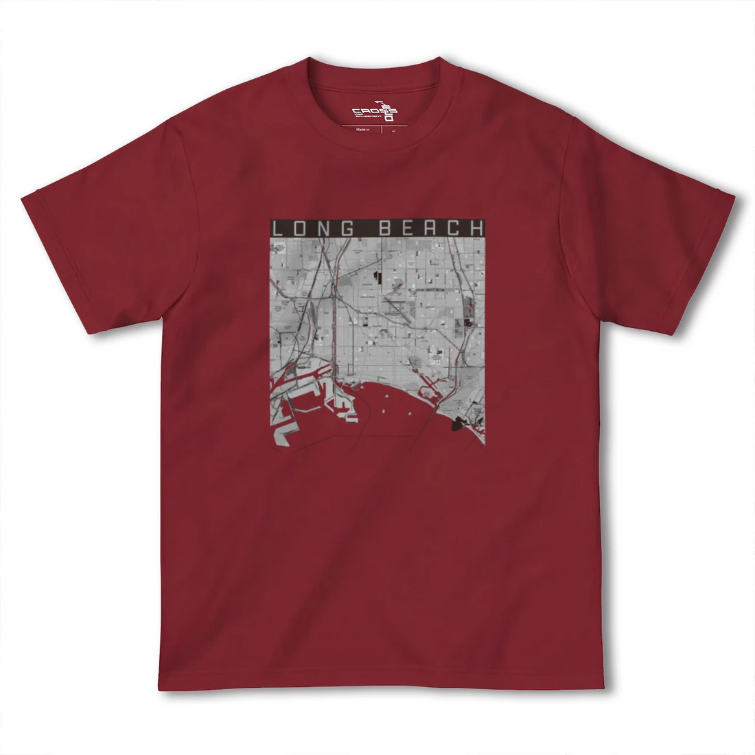 【ロングビーチ（アメリカ）】地図柄ヘビーウェイトTシャツ