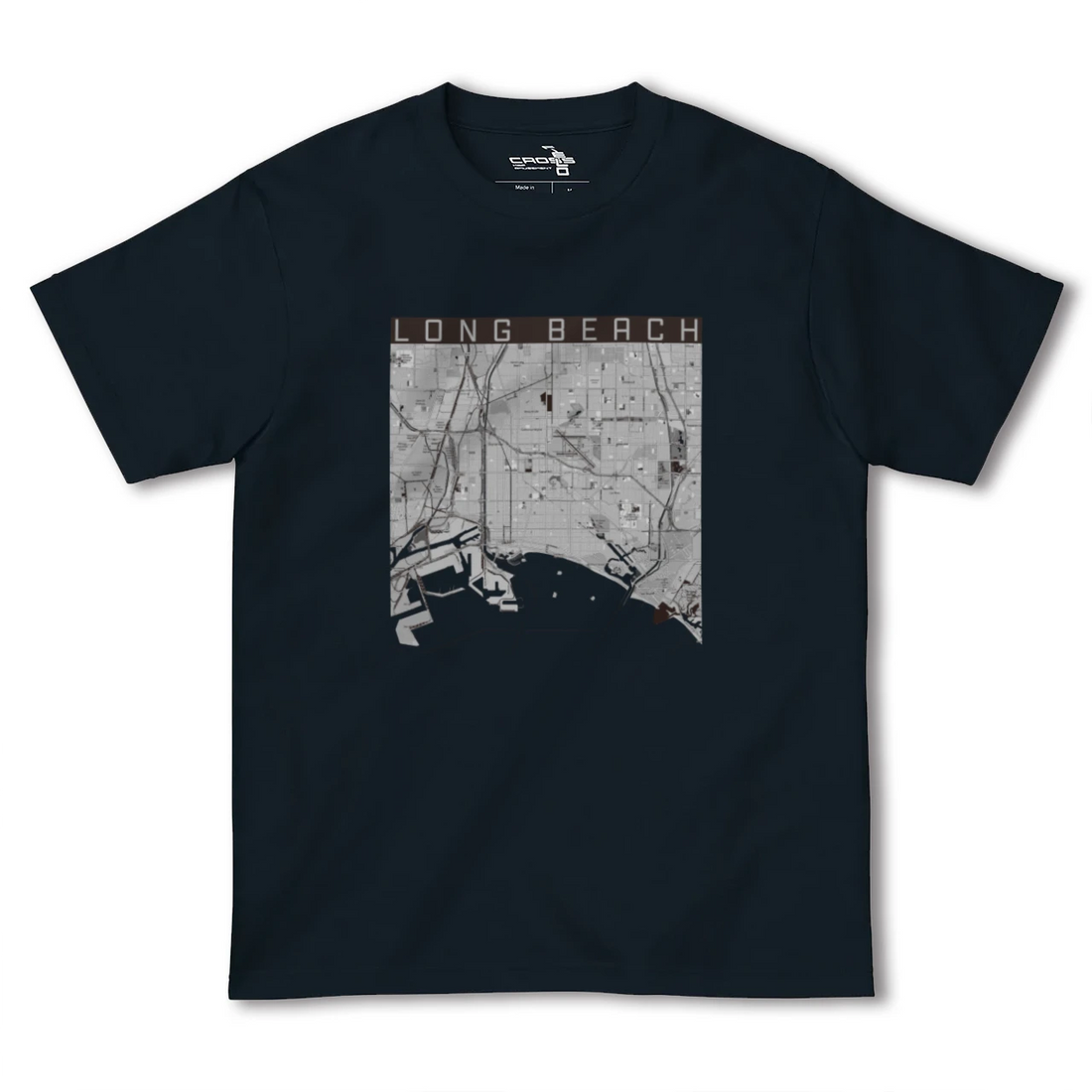 【ロングビーチ(アメリカ)】地図柄ヘビーウェイトTシャツ