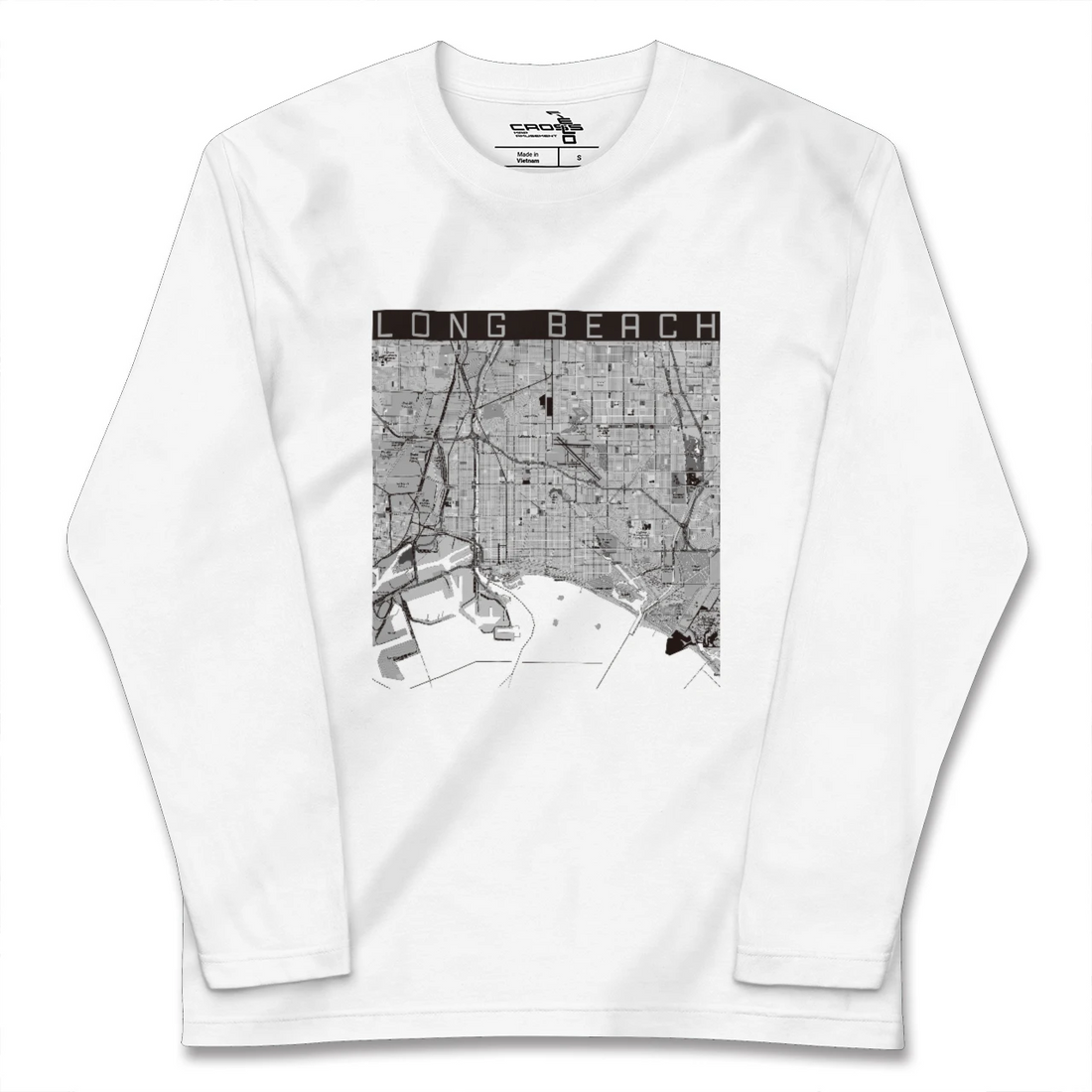 【ロングビーチ(アメリカ)】地図柄ロングスリーブTシャツ