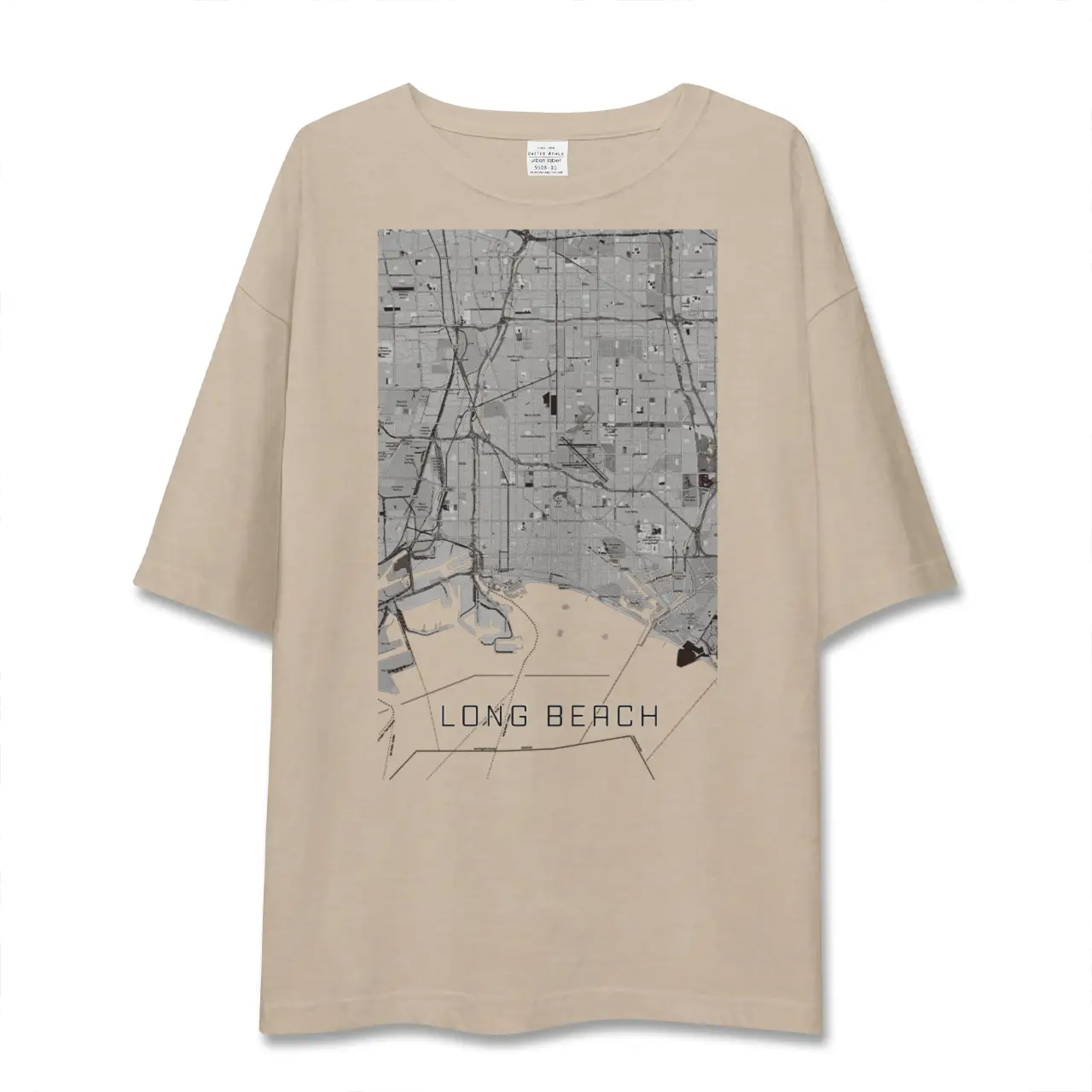 【ロングビーチ（アメリカ）】地図柄ビッグシルエットTシャツ