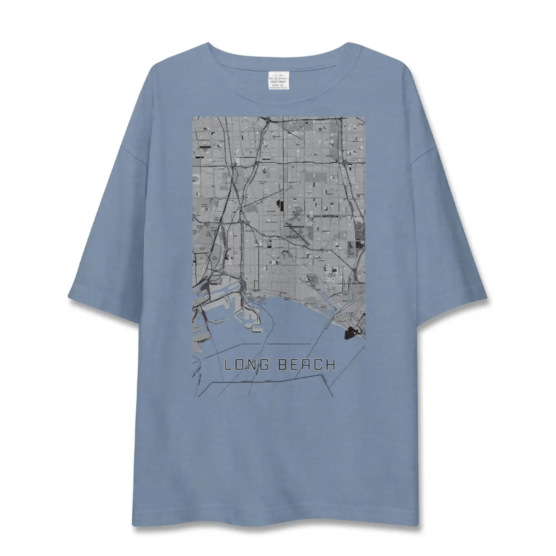 【ロングビーチ（アメリカ）】地図柄ビッグシルエットTシャツ