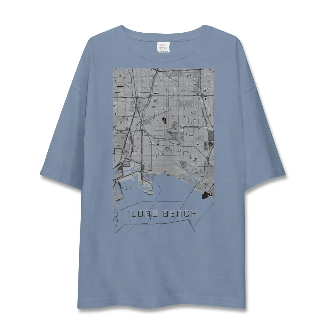 【ロングビーチ（アメリカ）】地図柄ビッグシルエットTシャツ