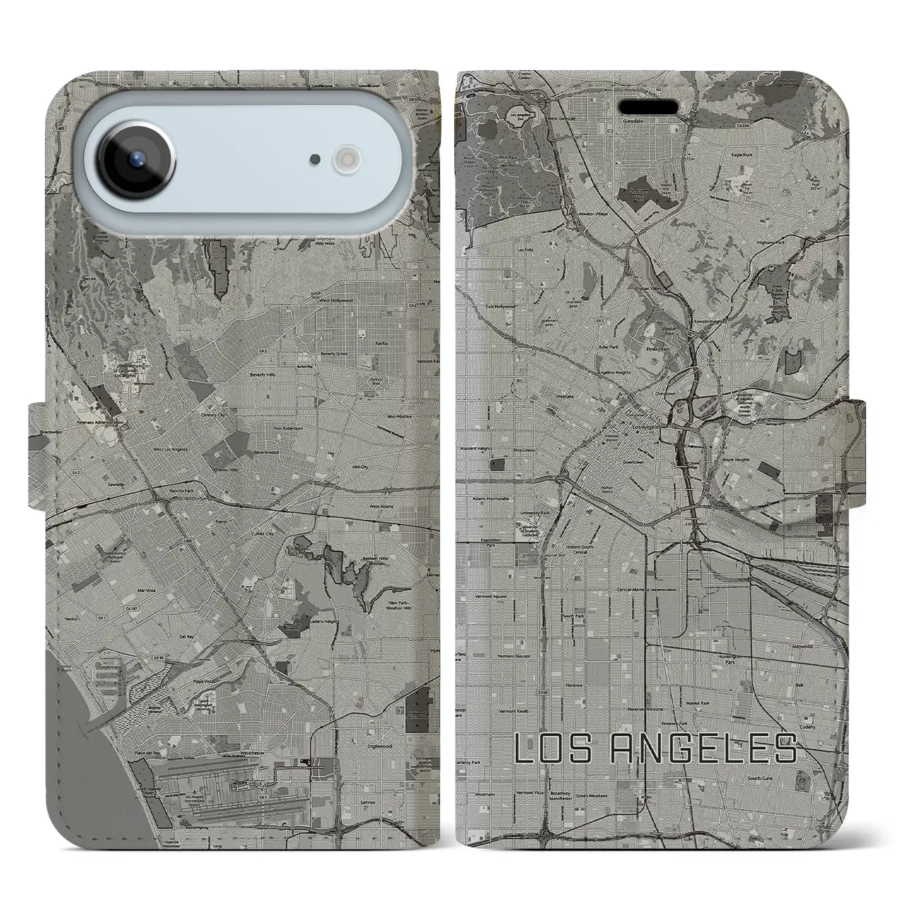 【ロサンゼルス（アメリカ）】地図柄iPhoneケース（手帳タイプ）