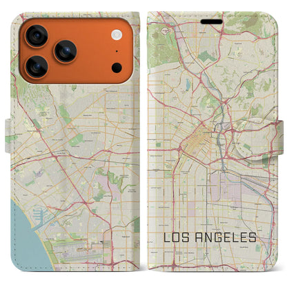【ロサンゼルス（アメリカ）】地図柄iPhoneケース（手帳タイプ）