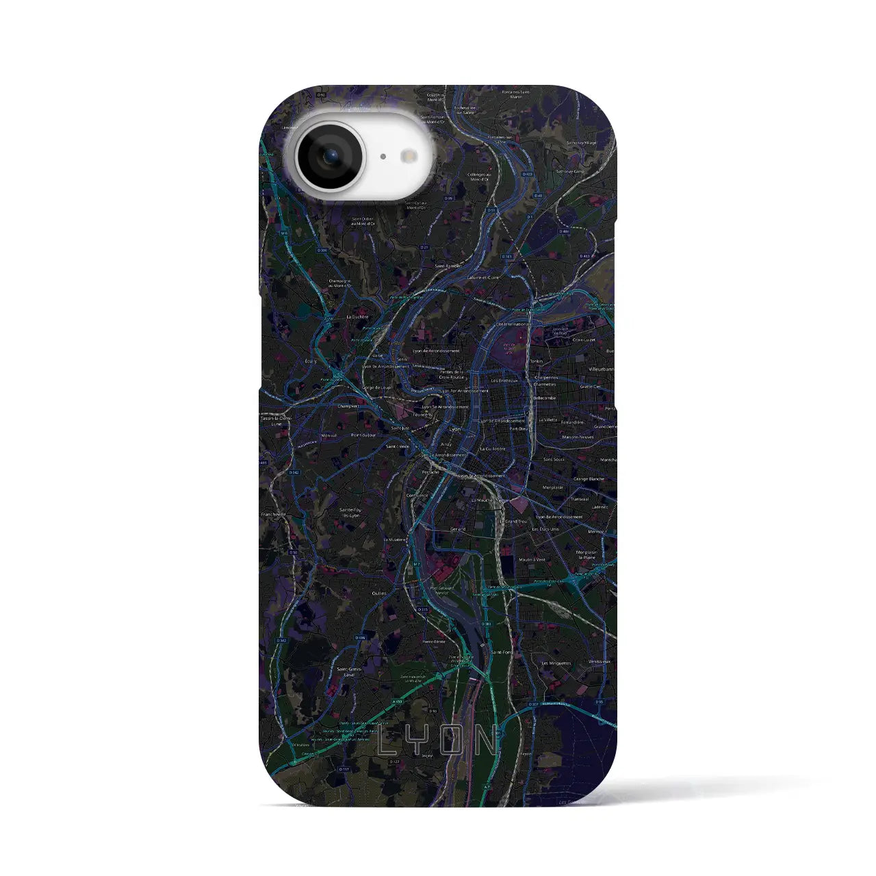 【リヨン（フランス）】地図柄iPhoneケース（バックカバータイプ）