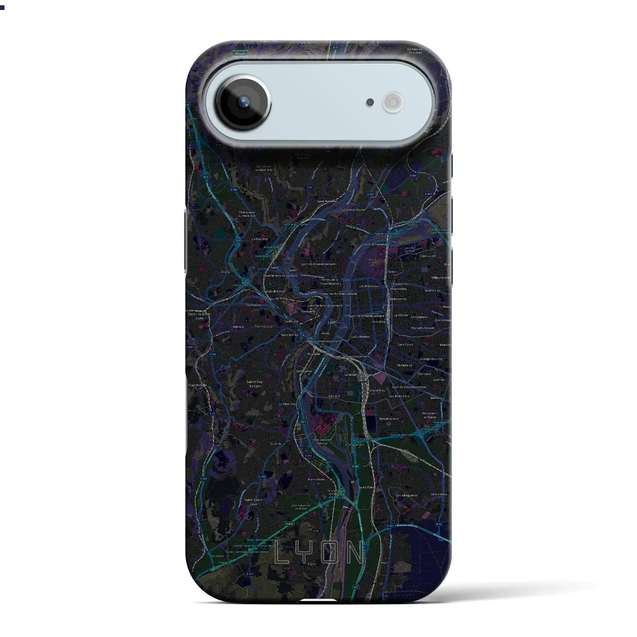 【リヨン（フランス）】地図柄iPhoneケース（バックカバータイプ）