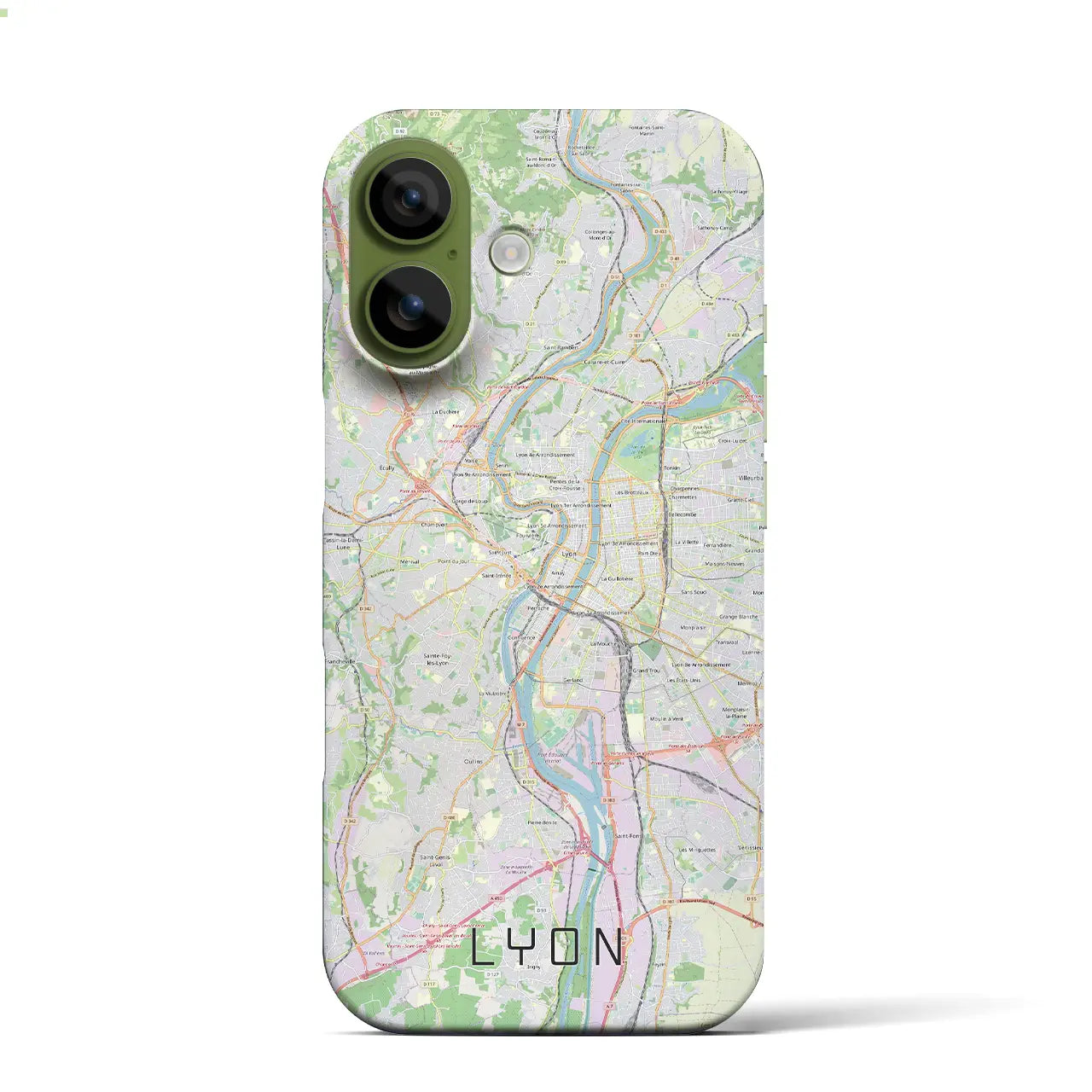 【リヨン（フランス）】地図柄iPhoneケース（バックカバータイプ）