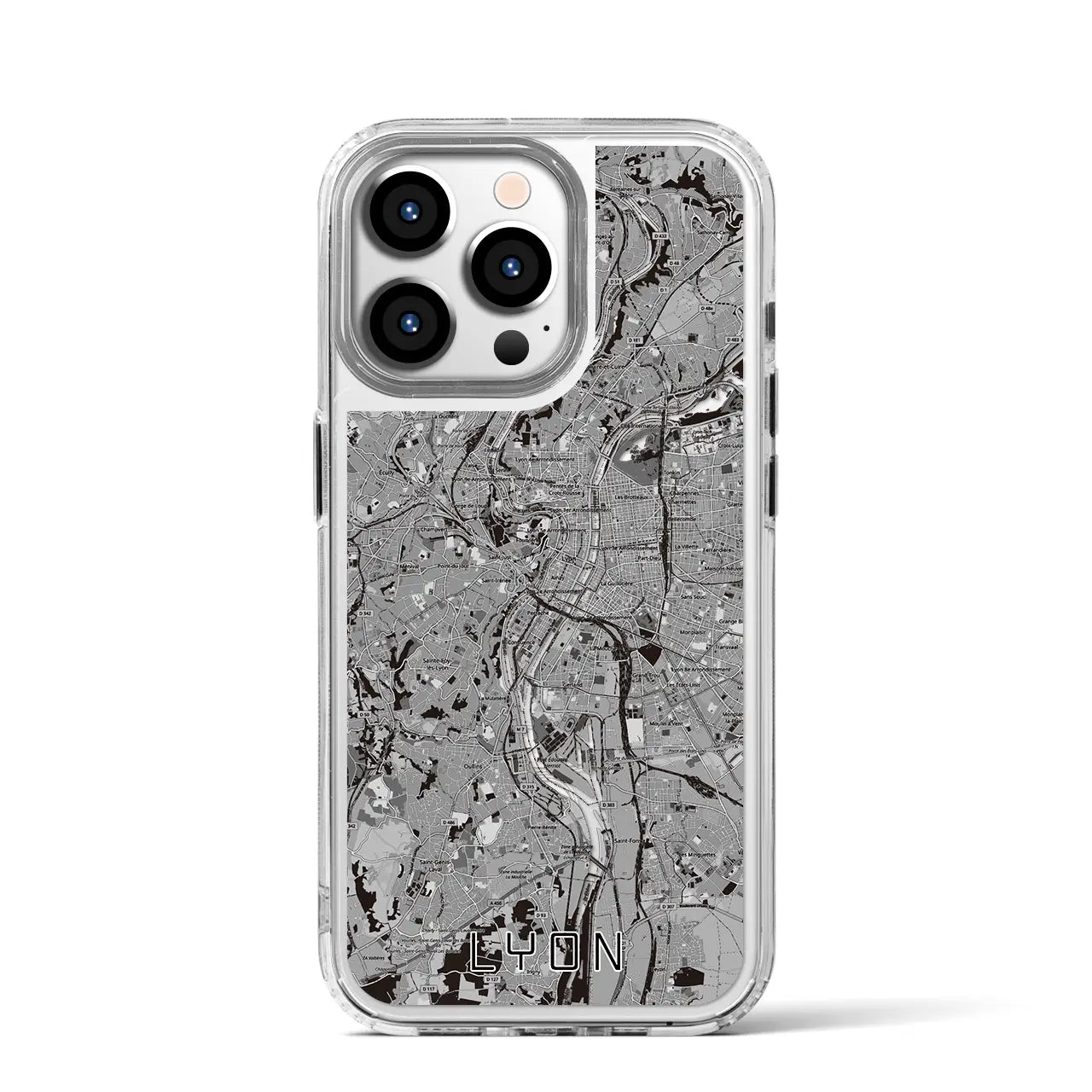 【リヨン（フランス）】地図柄iPhoneケース（MagSafeタイプ）