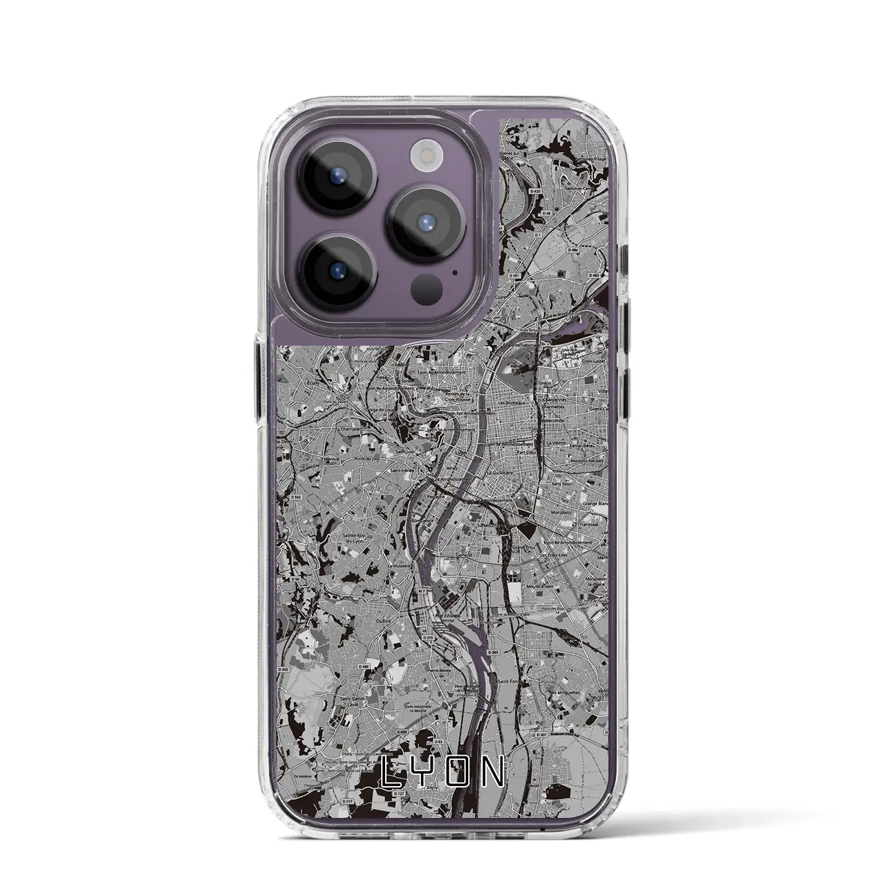 【リヨン（フランス）】地図柄iPhoneケース（MagSafeタイプ）