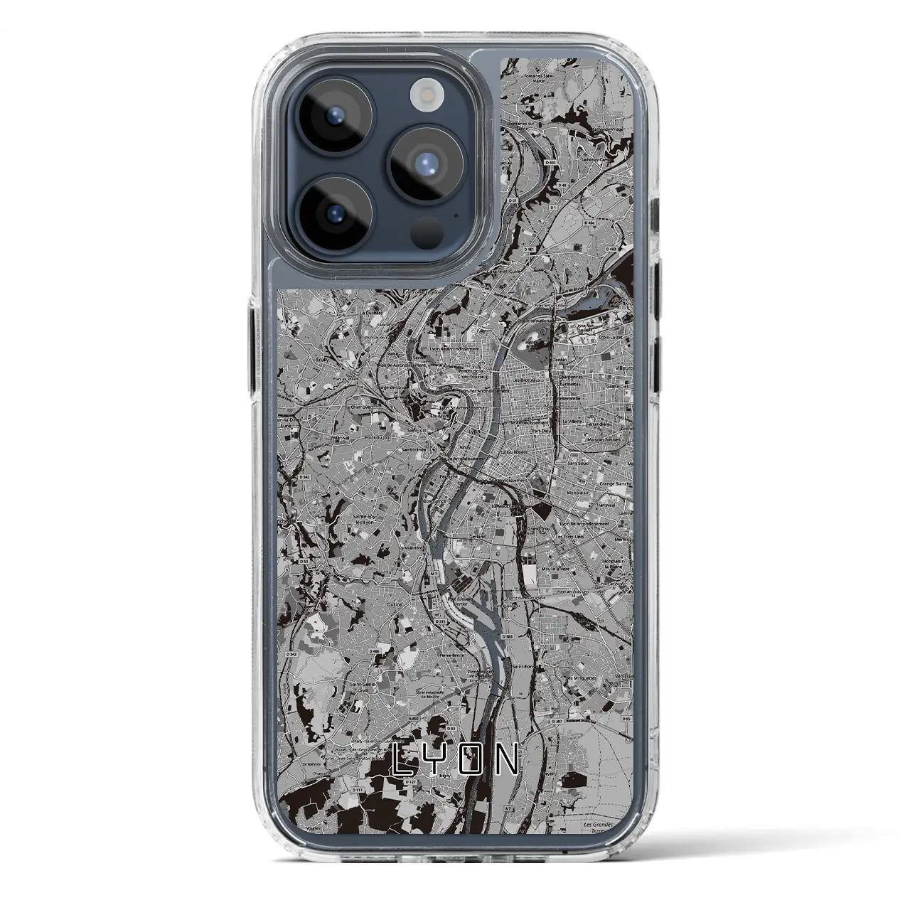 【リヨン（フランス）】地図柄iPhoneケース（MagSafeタイプ）