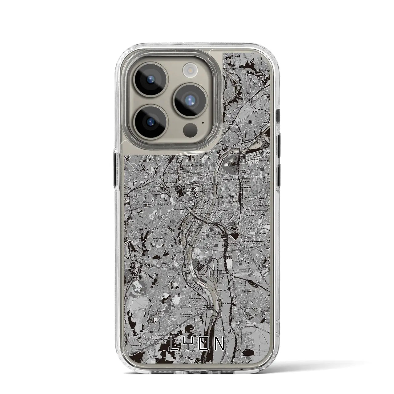 【リヨン（フランス）】地図柄iPhoneケース（MagSafeタイプ）