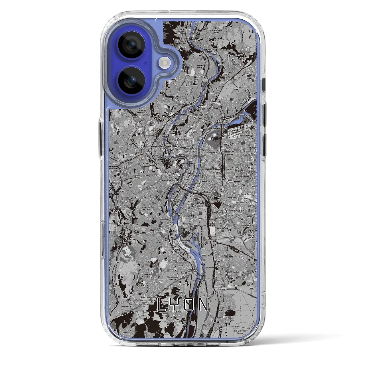 【リヨン（フランス）】地図柄iPhoneケース（MagSafeタイプ）