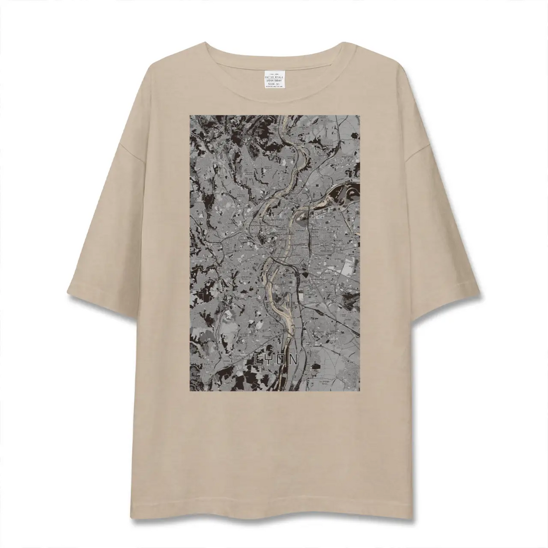 【リヨン（フランス）】地図柄ビッグシルエットTシャツ