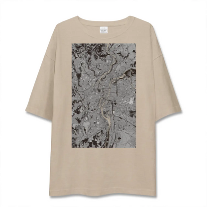 【リヨン（フランス）】地図柄ビッグシルエットTシャツ