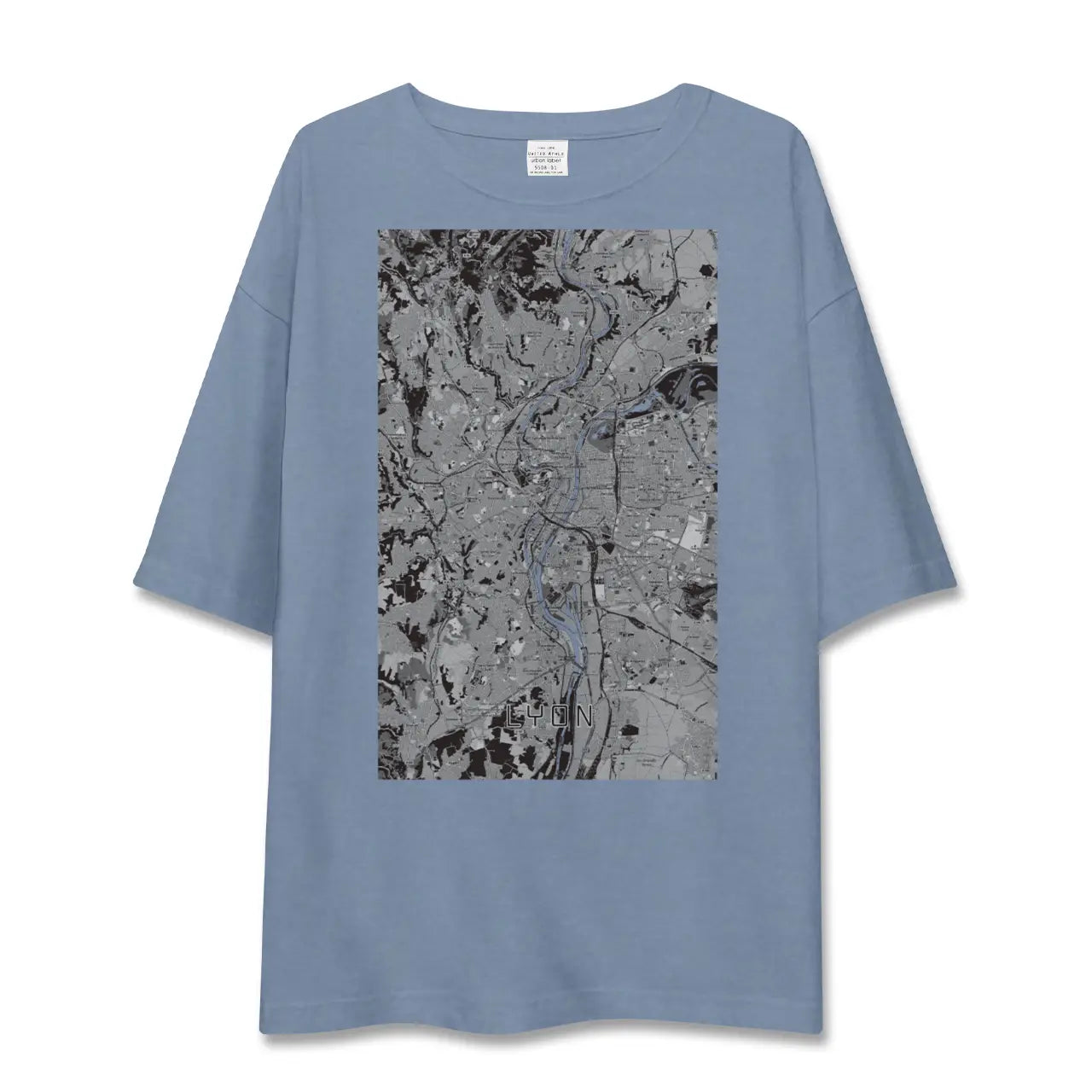 【リヨン（フランス）】地図柄ビッグシルエットTシャツ