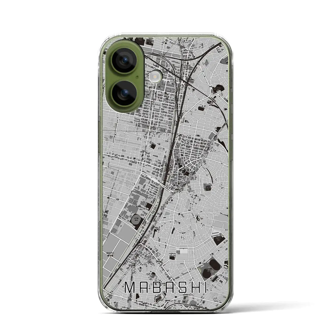【馬橋(千葉県)】地図柄iPhoneケース(クリアタイプ)モノトーン・iPhone 17 Pro Max 用