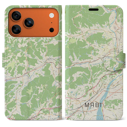 【真備（岡山県）】地図柄iPhoneケース（手帳タイプ）