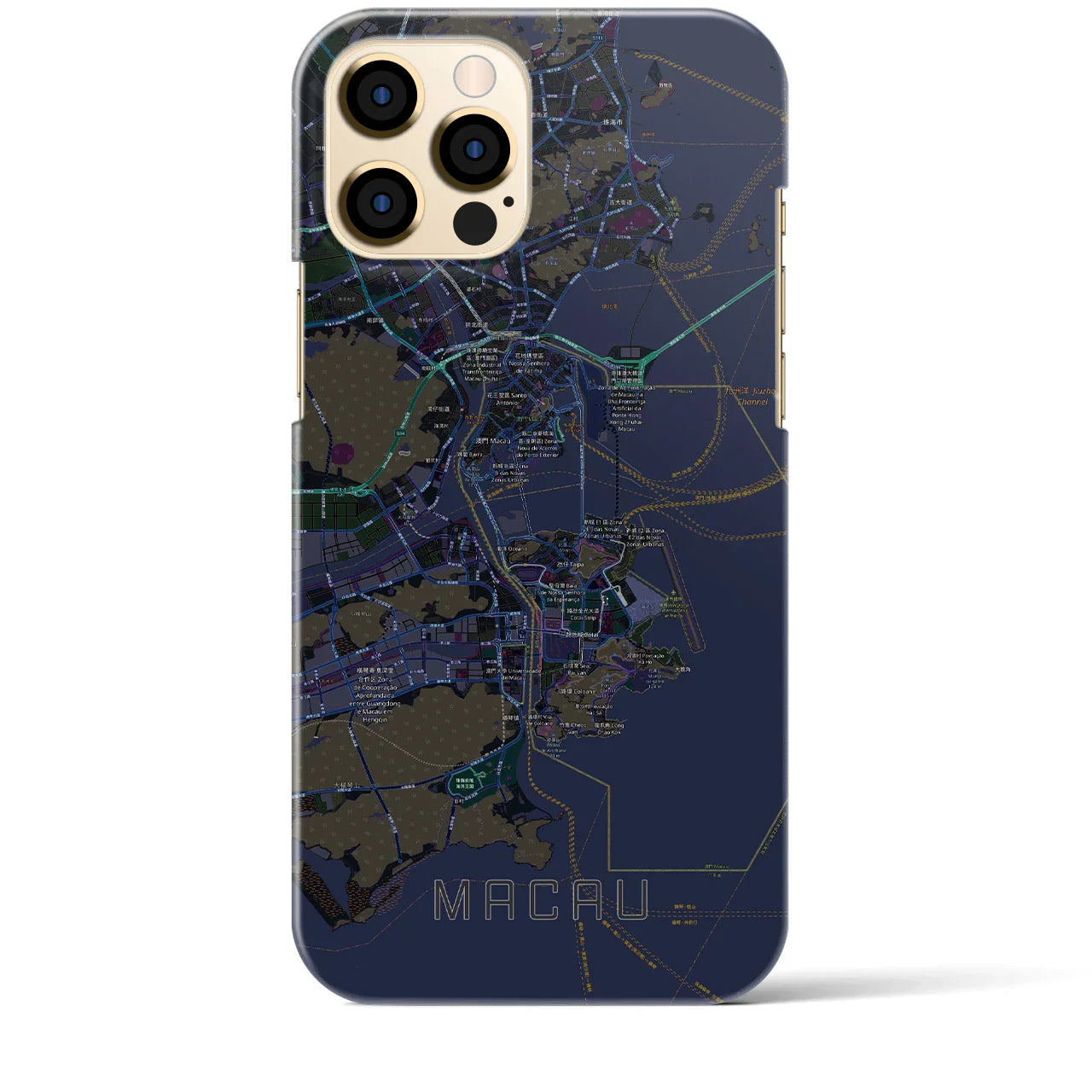 【マカオ（中華人民共和国）】地図柄iPhoneケース（バックカバータイプ）