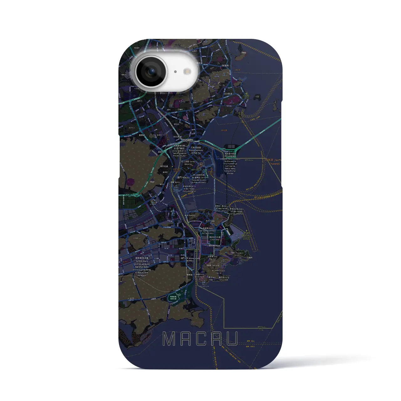 【マカオ（中華人民共和国）】地図柄iPhoneケース（バックカバータイプ）