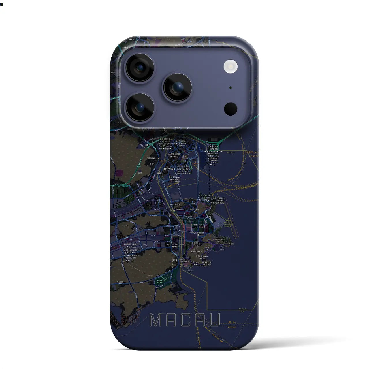 【マカオ（中華人民共和国）】地図柄iPhoneケース（バックカバータイプ）