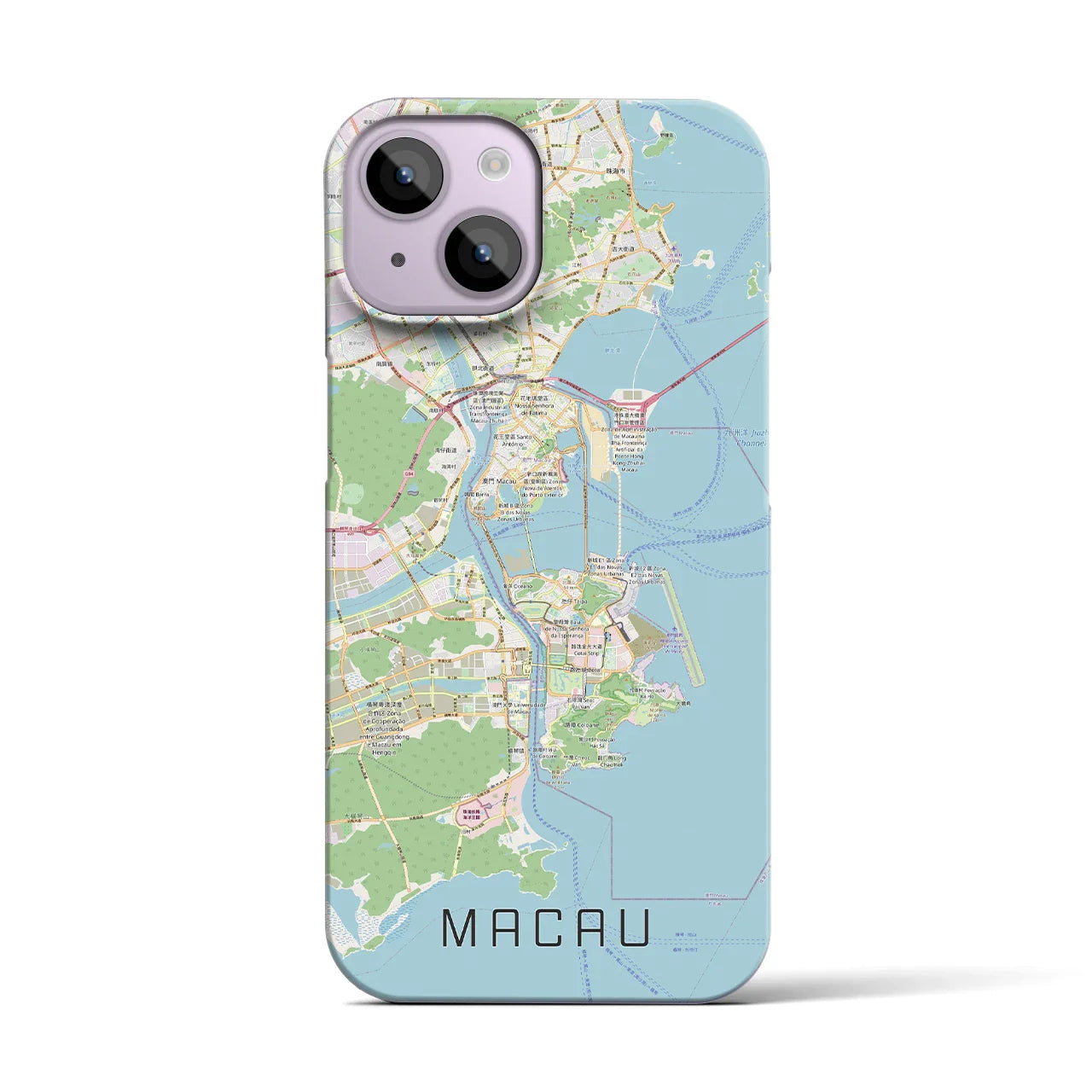 【マカオ（中華人民共和国）】地図柄iPhoneケース（バックカバータイプ）