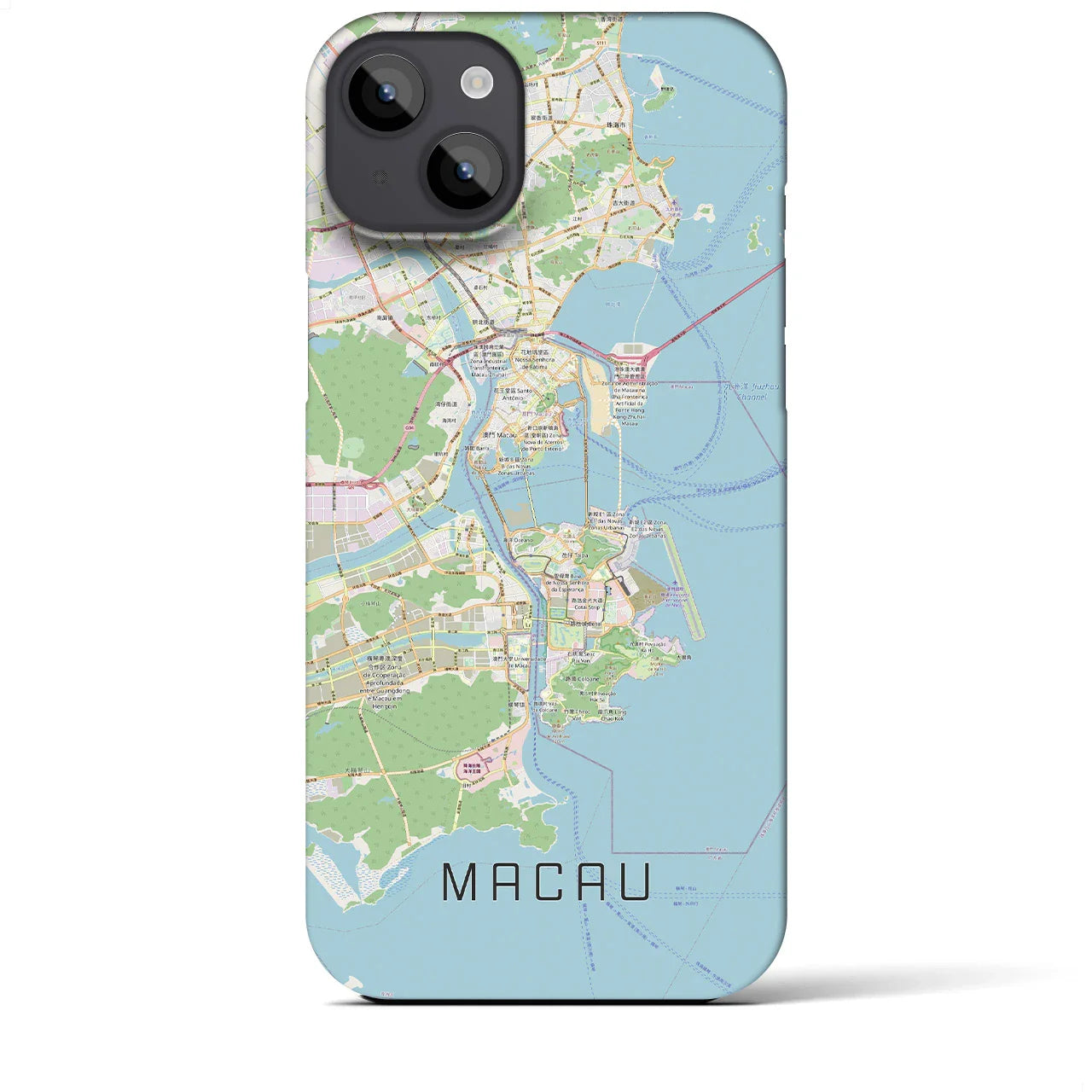 【マカオ（中華人民共和国）】地図柄iPhoneケース（バックカバータイプ）