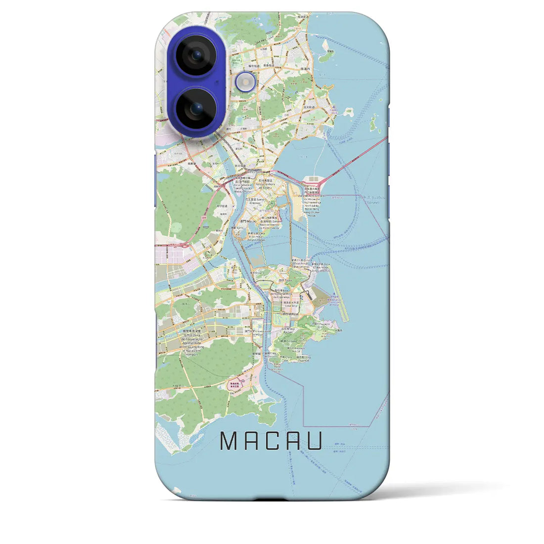 【マカオ(中華人民共和国)】地図柄iPhoneケース(バックカバータイプ)ナチュラル・iPhone 16 Pro Max 用