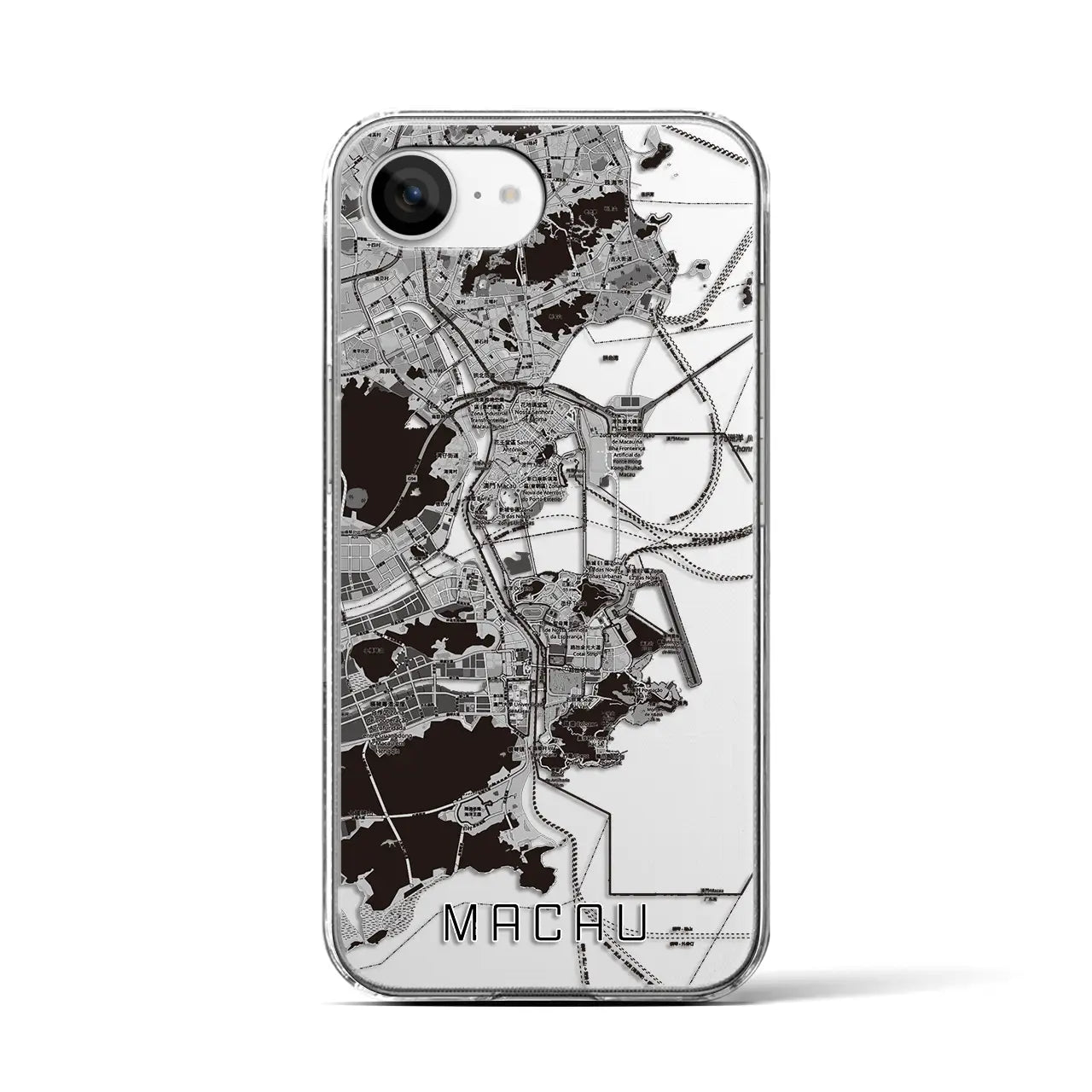 【マカオ（中華人民共和国）】地図柄iPhoneケース（クリアタイプ）