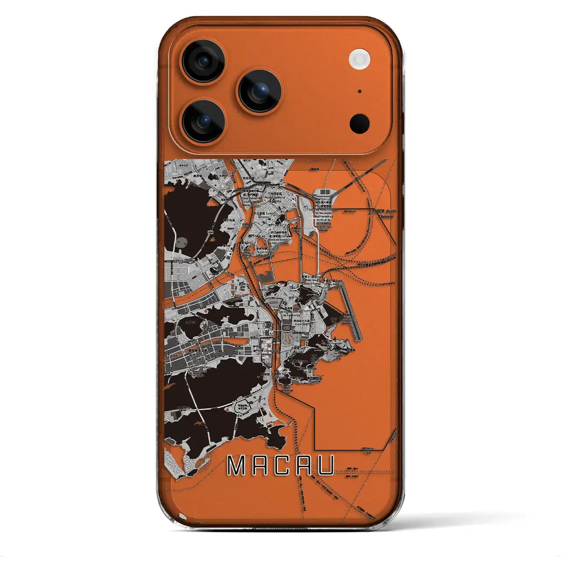 【マカオ（中華人民共和国）】地図柄iPhoneケース（クリアタイプ）