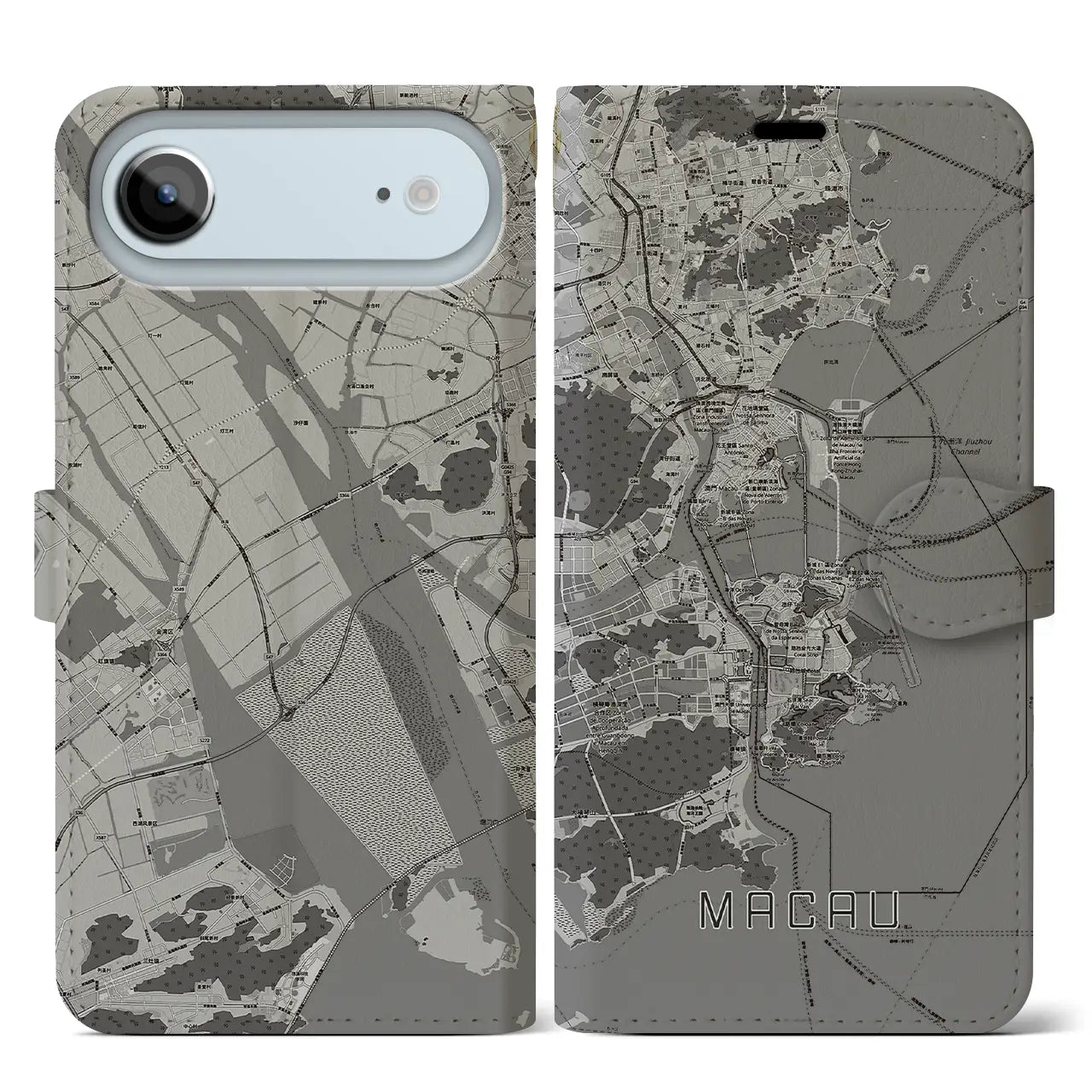 【マカオ（中華人民共和国）】地図柄iPhoneケース（手帳タイプ）