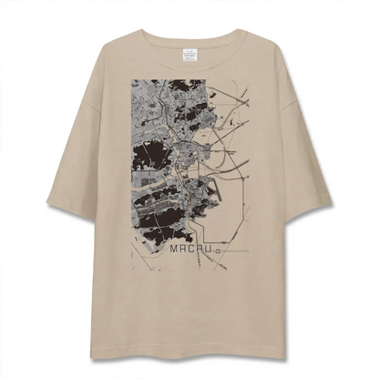 【マカオ（中華人民共和国）】地図柄ビッグシルエットTシャツ