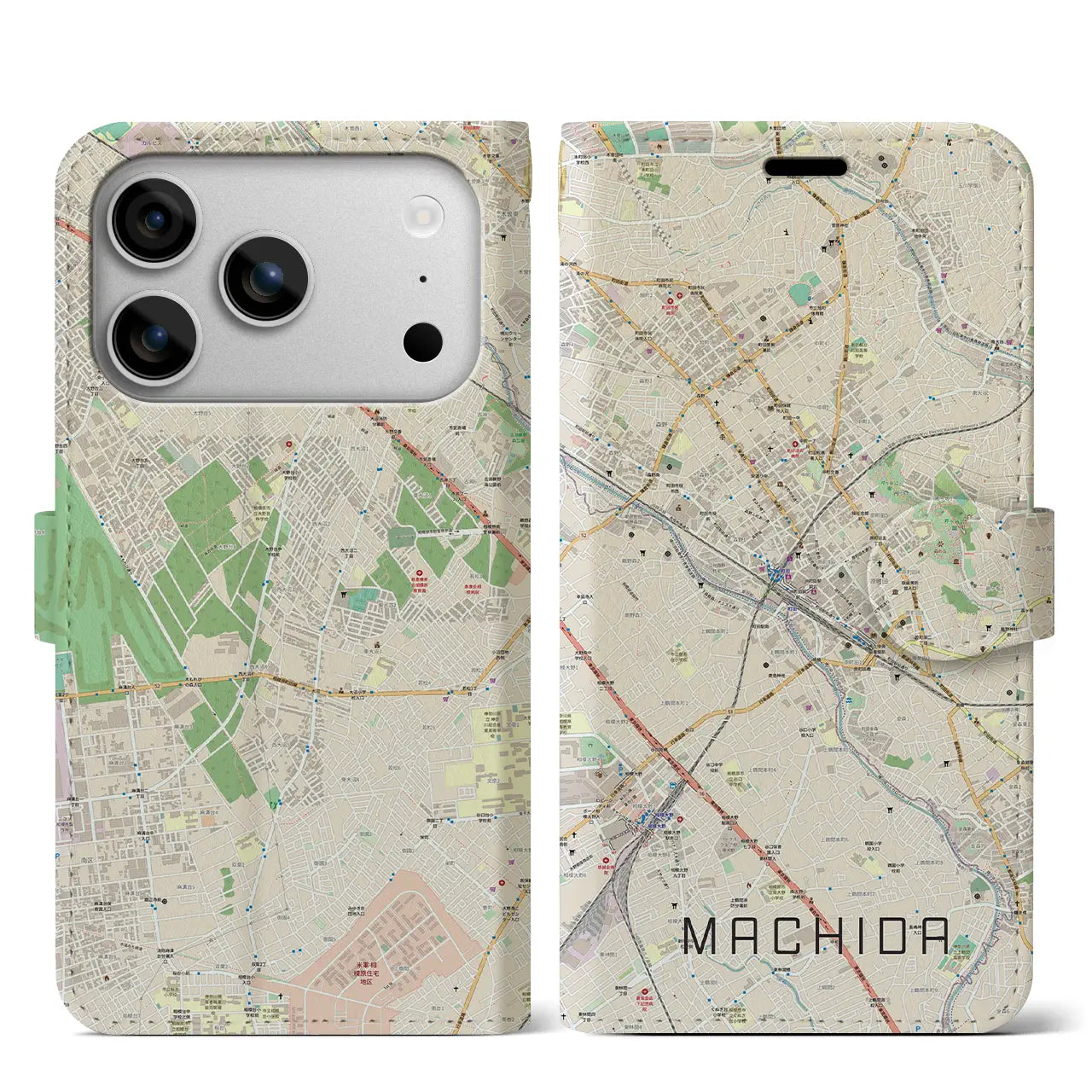 【町田（東京都）】地図柄iPhoneケース（手帳タイプ）