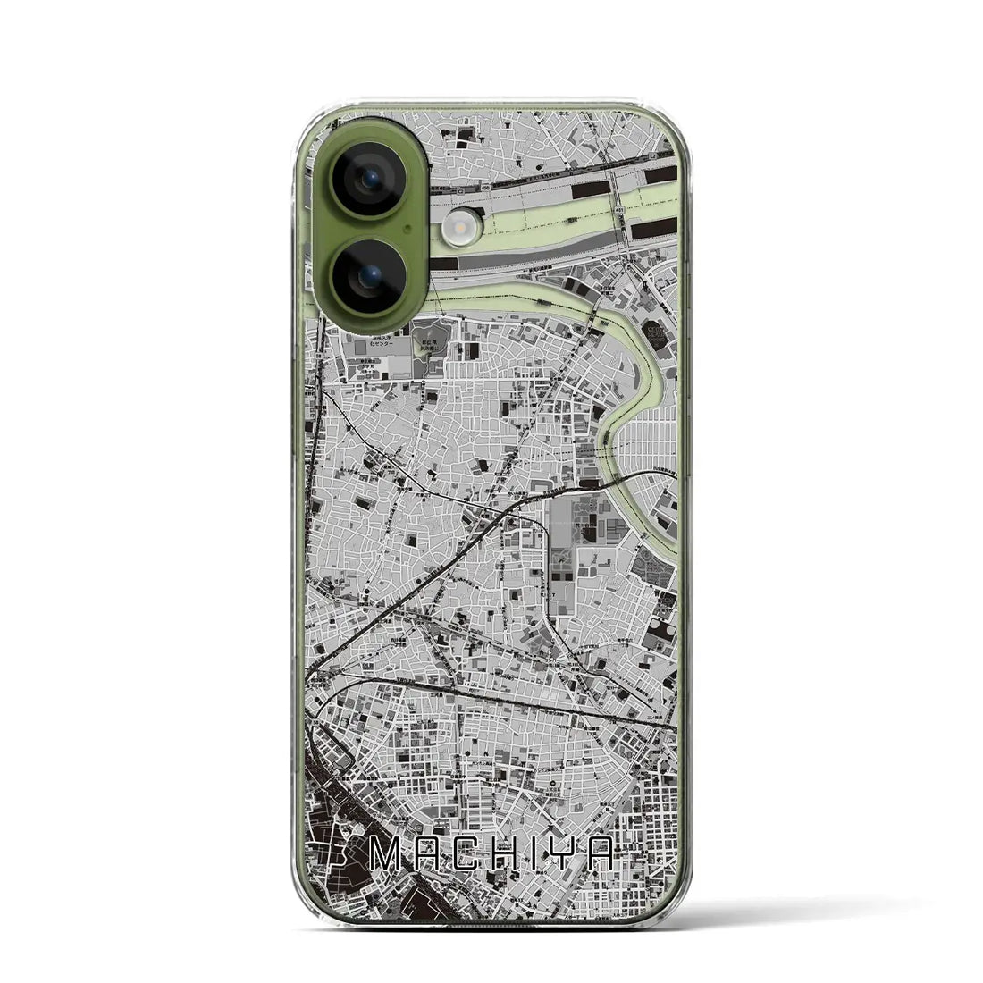 【町屋(東京都)】地図柄iPhoneケース(クリアタイプ)モノトーン・iPhone 17 Pro Max 用