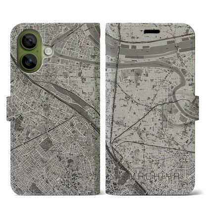 【町屋（東京都）】地図柄iPhoneケース（手帳タイプ）